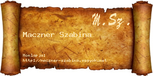 Maczner Szabina névjegykártya